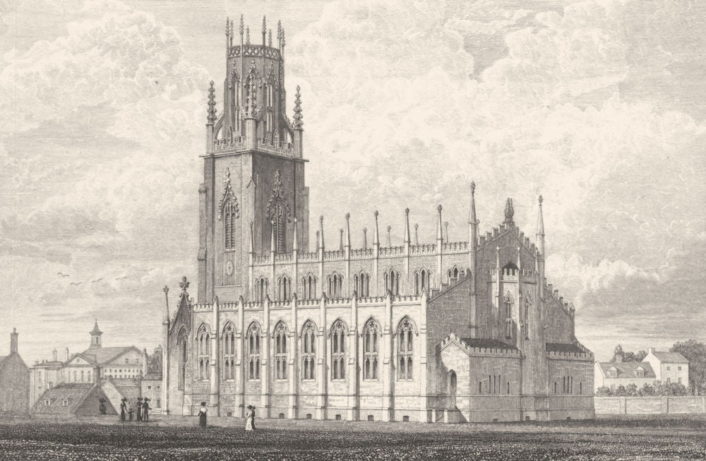 KENT. The New Church at Ramsgate. Allen 1833 old antique vintage print picture